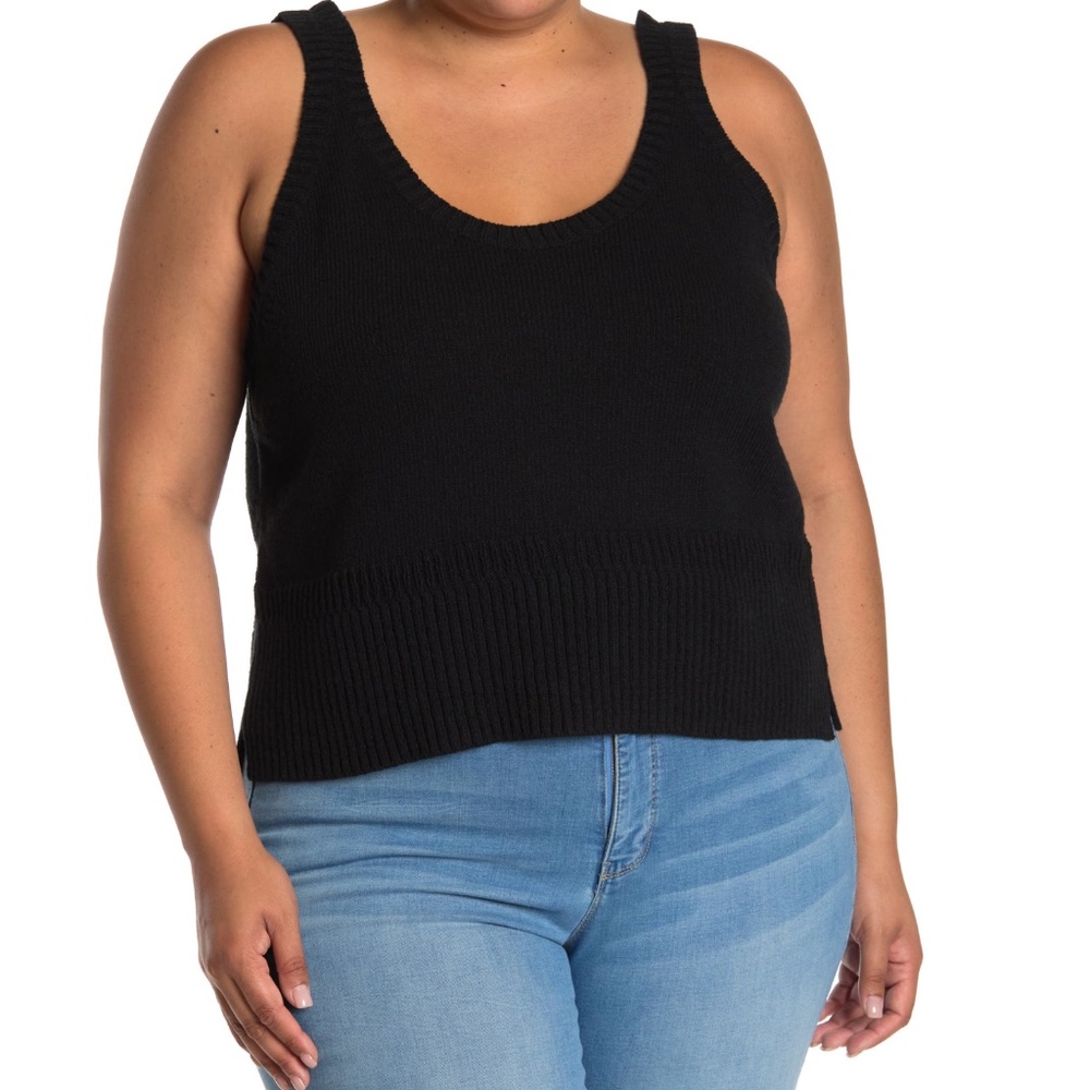 Madewell Knit Scoop Neck Tank Top in True Black